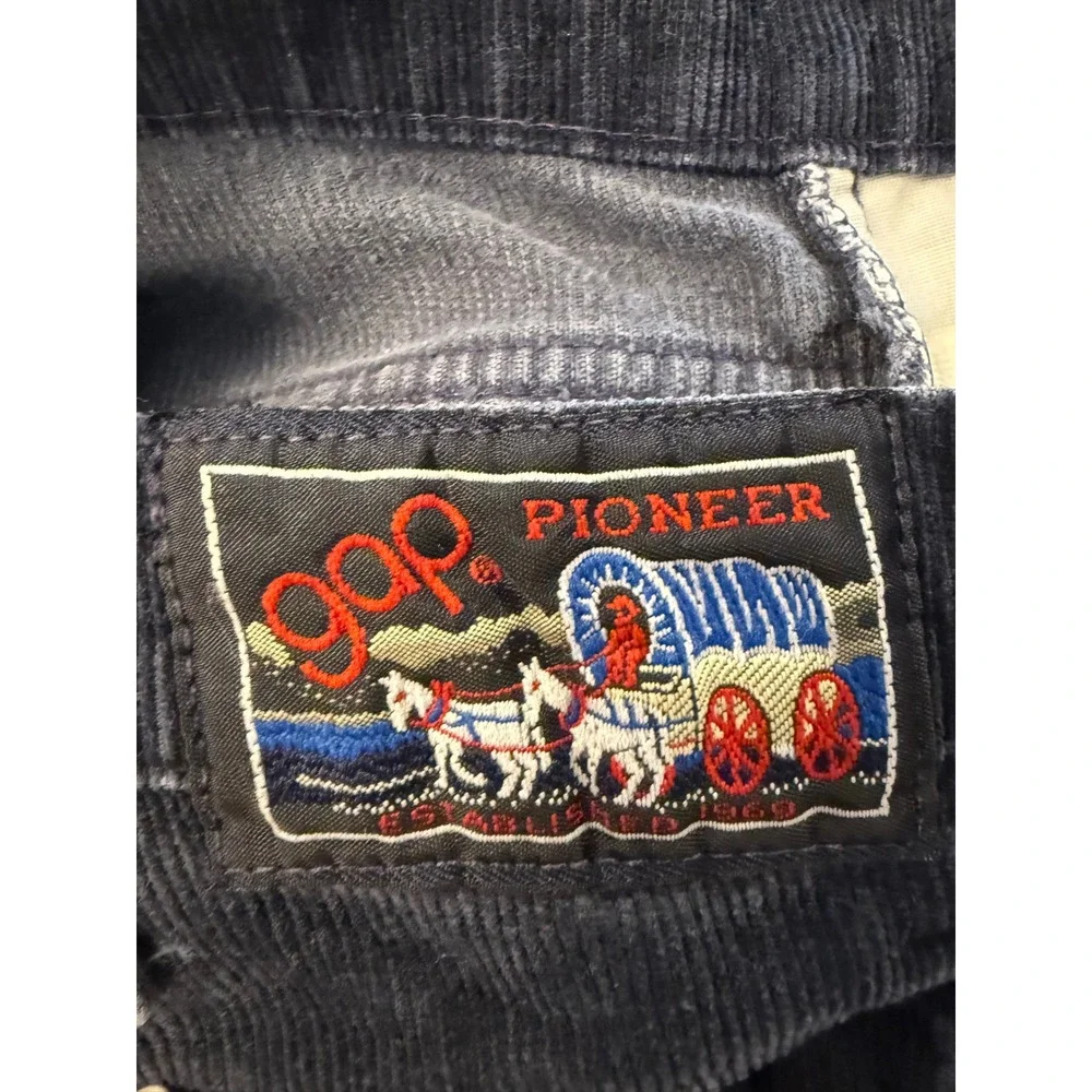 Gap Pioneer‎ Corduroy Pants Mens 34 Navy Blue Good Vintage Straight Leg 70s-80s